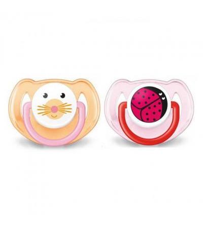 AVENT CLASSIC dummy animal 6-18 months without BPA girl 2 pcs.