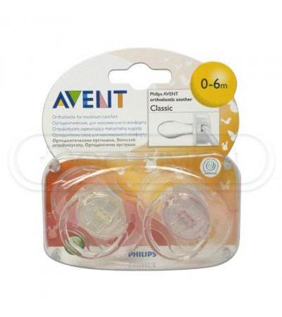AVENT CLASSIC transparent dummy 0-6 months 2pcs