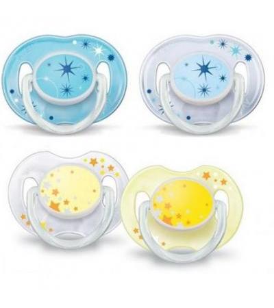 AVENT NIGHT TIME night dummy 0-6 moths boy 2pcs