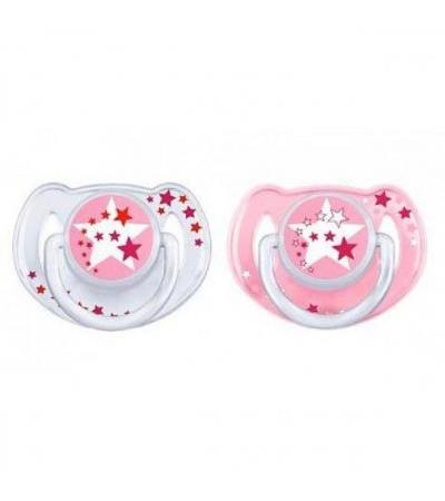 AVENT NIGHT TIME night dummy 6-18 moths girl 2pcs
