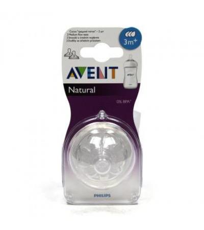 AVENT nipple NATURAL 3 holes 2pcs