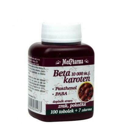 MedPharma BETA-CAROTENE 10 000 I.U. + Panthenol + PABA 100 capsules + 7 FOR FREE