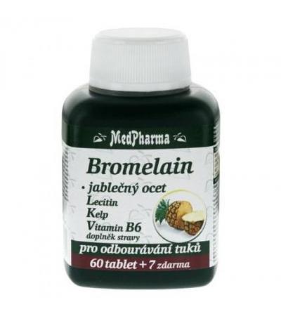 MedPharma BROMELAIN + JABLEČNÝ OCET + LECITIN + KELP + VITAMÍN B6 cps. 60 + 7 for free
