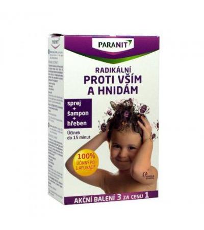 PARANIT lice spray 100 ml + a metal comb + PARANIT shampoo 100ml