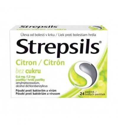 STREPSILS LEMON SUGAR FREE lozenges 24