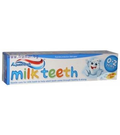 ПАСТА ЗА ЗЪБИ АКВАФРЕШ MILK TEETH 0 - 2 год. 50 мл.