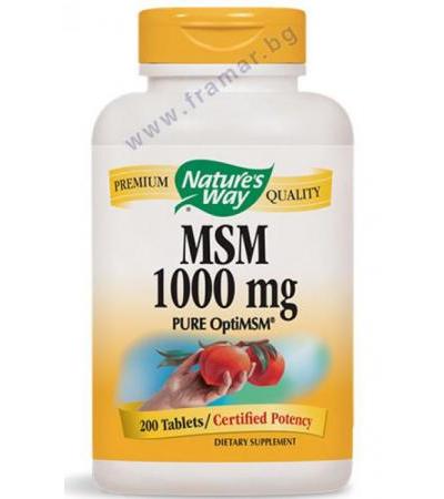 МСМ - МЕТИЛСУЛФОНИЛМЕТАН капсули 1000 мг. * 200 NATURE'S WAY