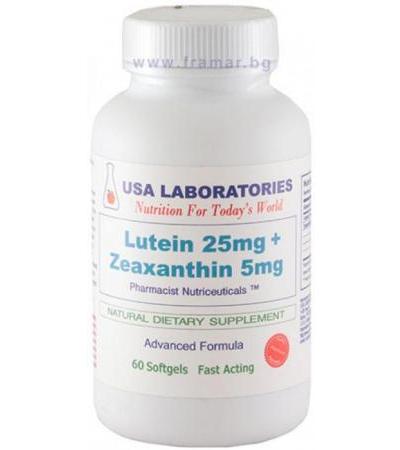 ЛУТЕИН + ЗЕАКСАНТИН капсули * 60 USA LABORATORIES