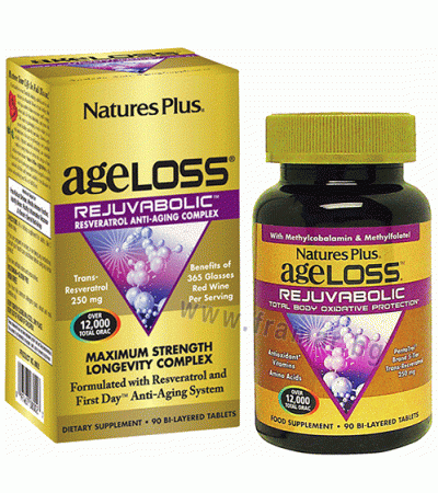 НЕЙЧЪРС ПЛЮС AGE LOSS REJUVABOLIC АНТИ - ЕЙДЖ КОМПЛЕКС С РЕСВЕРАТРОЛ таблетки * 90