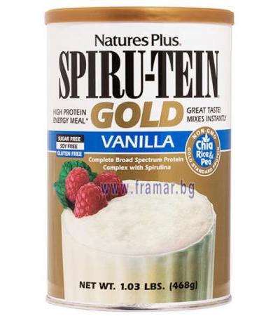 НЕЙЧЪРС ПЛЮС SPIRU - TEIN ГОЛД ПРОТЕИНОВ ШЕЙК С ВКУС НА ВАНИЛИЯ 468 гр.