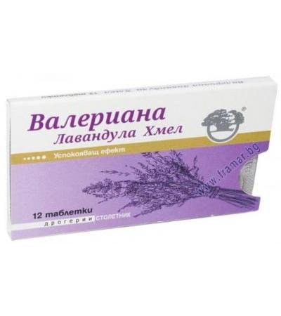ВАЛЕРИАНА + ЛАВАНДУЛА + ХМЕЛ таблетки * 12 НИКСЕН