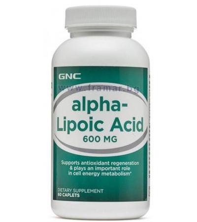 АЛФА ЛИПОЕВА КИСЕЛИНА каплети 600 мг. * 60 GNC