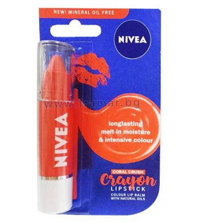 НИВЕА БАЛСАМ ЗА УСТНИ CRAYON CORAL CRUSH 3 гр.