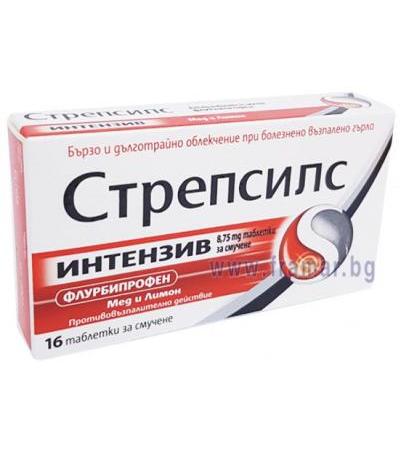 СТРЕПСИЛС ИНТЕНЗИВ МЕД И ЛИМОН таблетки за смучене * 16