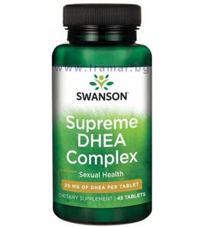СУОНСЪН СЮПРИЙМ DHEA КОМПЛЕКС ЗА ДОБЪР ИНТИМЕН ЖИВОТ таблетки 25 мг * 45 SWP004