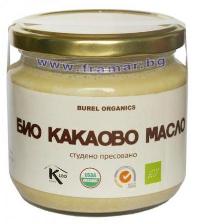 КАКАОВО МАСЛО БИО СТЪКЛЕН БУРКАН 280 гр. БУРЕЛ ОРГАНИКС