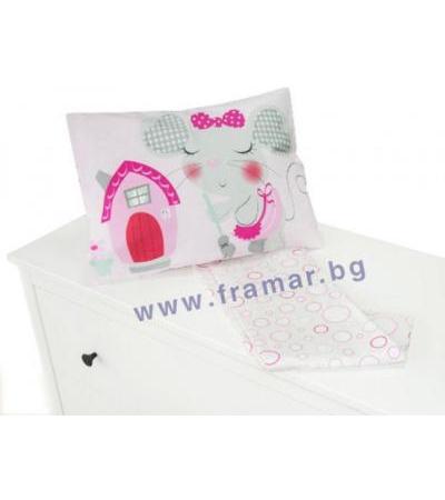 КИКА БО СПАЛЕН КОМПЛЕКТ 2 ЧАСТИ PINK HOUSE / КРЪГОВЕ 70 см. / 140 см. / 15 см.