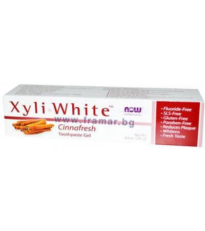 НАУ ФУДС ПАСТА ЗА ЗЪБИ XYLI WHITE С АРОМАТ НА КАНЕЛА 181 гр.