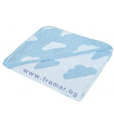КИКА БО ХАВЛИЯ С КАЧУЛКА CLOUDS & DROPS 80 см. / 90 см. СИНЯ