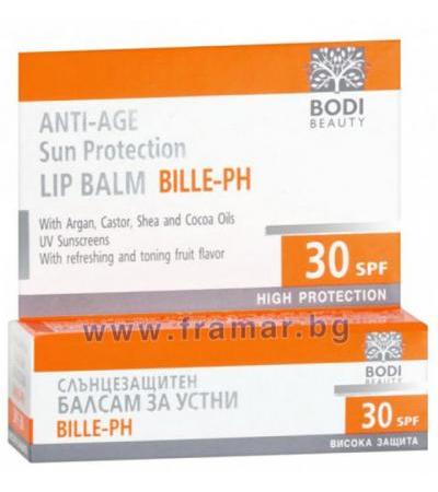 БИЛЕ-PH СЛЪНЦЕЗАЩИТЕН БАЛСАМ ЗА УСТНИ SPF 30 4 гр.