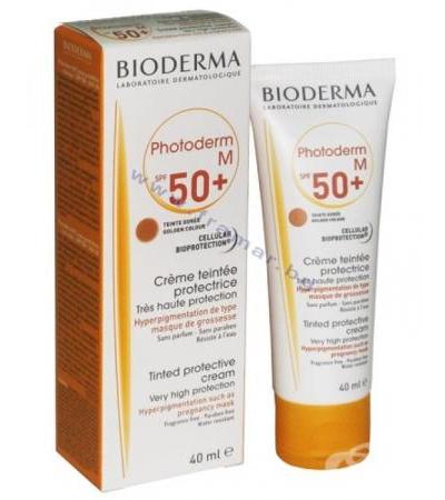 БИОДЕРМА ФОТОДЕРМ M СЛЪНЦЕЗАЩИТЕН КРЕМ СЪС ЗЛАТИСТ ЦВЯТ SPF 50+ 40 мл.