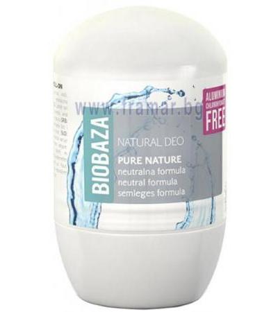 БИОБАЗА НАТУРАЛЕН РОЛ ОН С НЕУТРАЛНА ФОРМУЛА PURE NATURE 50 мл