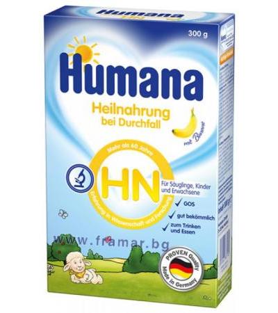 ХУМАНА HN ЛЕЧЕБНА ХРАНА ПРИ ОСТРА ДИАРИЯ С ПРОБИОТИК 300 гр.