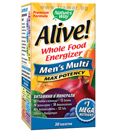 АЛАЙВ МУЛТИВИТАМИНИ ЗА МЪЖЕ таблетки * 30 NATURE'S WAY