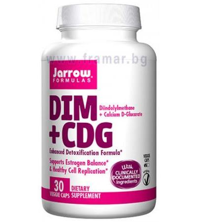ДЖАРОУ ФОРМУЛАС ДИИНДОИЛМЕТАН (DIM) + КАЛЦИЕВ Д - ГЛЮКАРАТ (CDG) капсули * 30