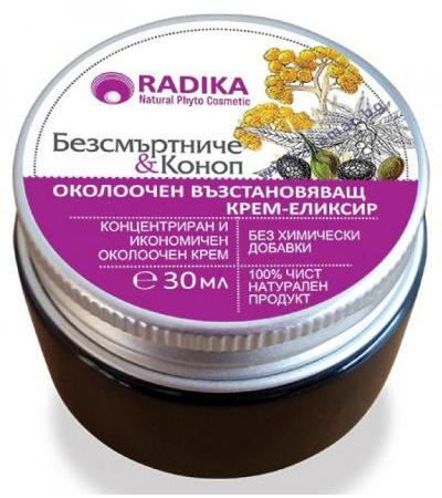 РАДИКА НОЩЕН ОКОЛООЧЕН ВЪЗСТАНОВЯВАЩ КРЕМ-ЕЛИКСИР С БЕЗСМЪРТНИЧЕ И КОНОП 30 мл