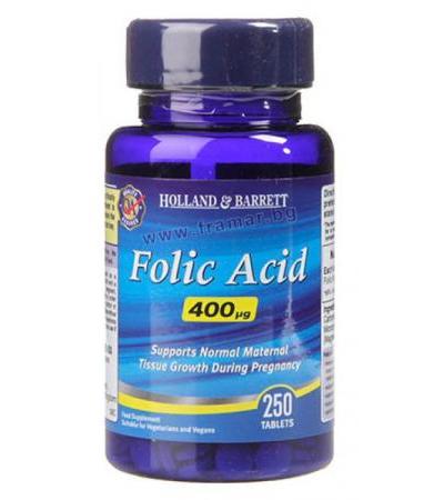 ФОЛИЕВА КИСЕЛИНА таблетки 400 мкг. * 250 HOLLAND & BARRETT