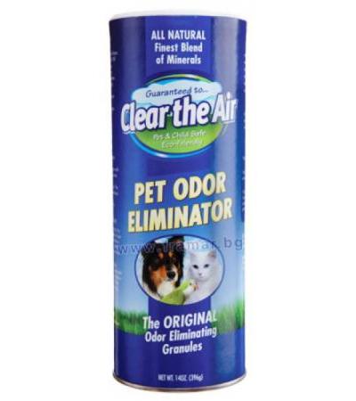 ОБЕЗМИРИСИТЕЛ НА ГРАНУЛИ ЗА ДОМАШНИ ЛЮБИМЦИ CLEAR THE AIR 396 гр.