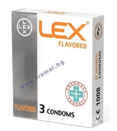 ПРЕЗЕРВАТИВИ ЛЕКС FLAVOURED * 3 бр.