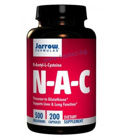 ДЖАРОУ ФОРМУЛАС N - АЦЕТИЛ L - ЦИСТЕИН (NAC) капсули 500 мг * 200