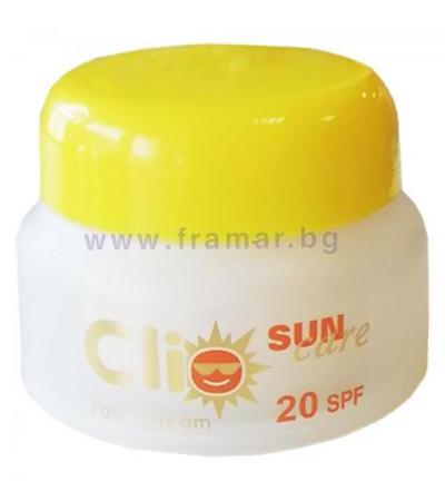 КЛИО СЪН СЛЪНЦЕЗАЩИТЕН КРЕМ ЗА ЛИЦЕ СЪС SPF 20 70 мл