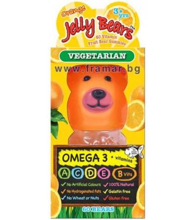ДЖЕЛИ БЕЪРС + ОМЕГА 3 желирани мечета * 60 HOLLAND & BARRETT