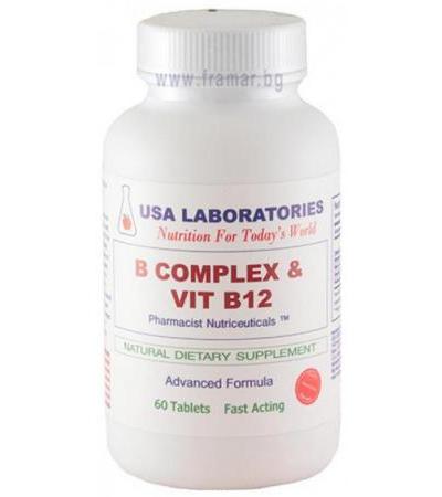 ВИТАМИН Б КОМПЛЕКС + Б 12 таблетки * 60 USA LABORATORIES