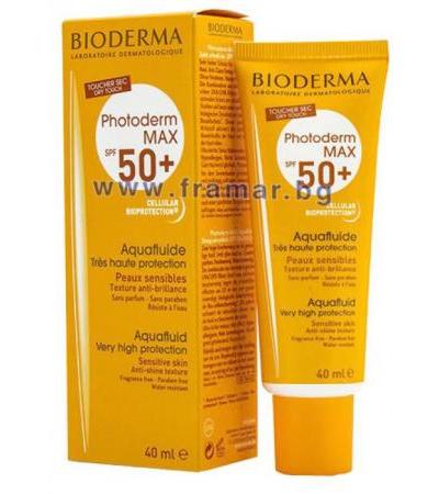 БИОДЕРМА ФОТОДЕРМ МАКС АКВАФЛУИД SPF 50+ 40 мл.