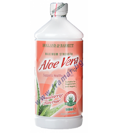 АЛОЕ ВЕРА СОК МАКСИМАЛНА СИЛА С ЧЕРВЕНА БОРОВИНКА 946 мл HOLLAND & BARRETT