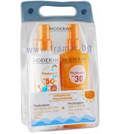 БИОДЕРМА ФОТОДЕРМ КОМПЛЕКТ СЛЪНЦЕЗАЩИТЕН СПРЕЙ ЗА ДЕЦА SPF 50+ 200 мл + СЛЪНЦЕЗАЩИТЕН СПРЕЙ SPF 30 200 мл