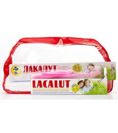 ЛАКАЛУТ КОМПЛЕКТ ЗА ДЕЦА 4-8 г. ПАСТА ЗА ЗЪБИ + ЧЕТКА ЗА ЗЪБИ