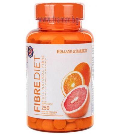 ФИБРОДИЕТА (РАЗТВОРИМИ ФИБРИ) таблетки * 250 HOLLAND & BARRETT