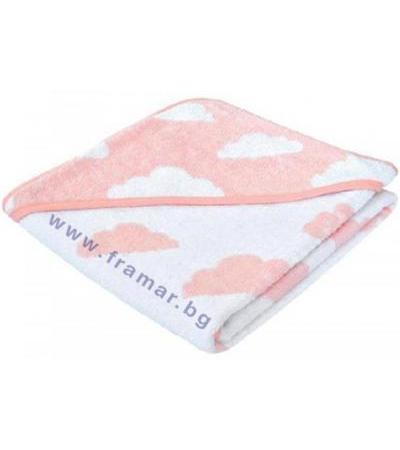 КИКА БО ХАВЛИЯ С КАЧУЛКА CLOUDS & DROPS 80 см. / 90 см. РОЗОВА