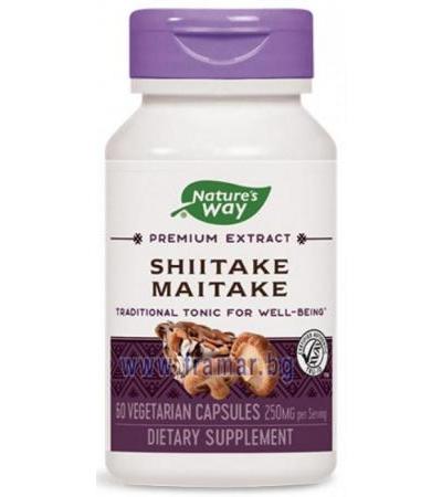 ШИЙТАКЕ & МАЙТАКЕ капсули 250 мг * 60 NATURE'S WAY