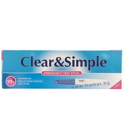 ТЕСТ ЗА БРЕМЕННОСТ КЛИЪР И СИМПЪЛ (CLEAR & SIMPLE) ПИСАЛКА * 1