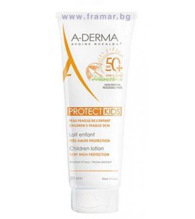 А - ДЕРМА ПРОТЕКТ СЛЪНЗЕЗАЩИТНО МЛЯКО ЗА ДЕЦА SPF 50+ 250 мл