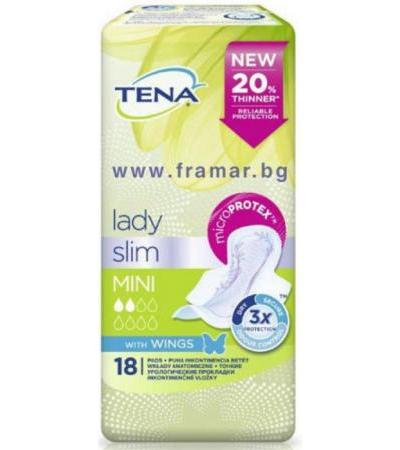 ТЕНА УРОЛОГИЧНИ ПРЕВРЪЗКИ ЛЕЙДИ SLIM MINI С КРИЛЦА * 18