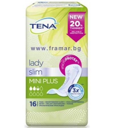 ТЕНА УРОЛОГИЧНИ ПРЕВРЪЗКИ ЛЕЙДИ SLIM MINI PLUS * 16