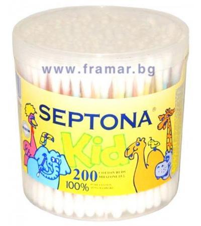 ТУПФИ СЕПТОНА ДЕТСКИ 200 бр. КРЪГЛА КУТИЯ