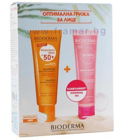 БИОДЕРМА КОМПЛЕКТ ФОТОДЕРМ МАКС АКВАФЛУИД SPF 50+ НЕУТРАЛЕН ЦВЯТ 40 мл + СЕНСИБИО ГЕЛ МУСАНТ 45 мл